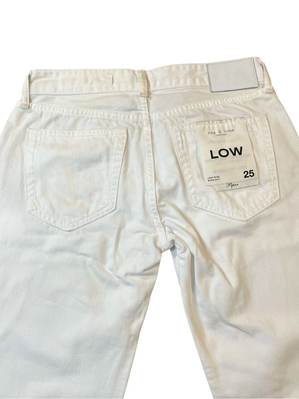 Rag & Bone New York Piper, Low-Rise Straight Leg, What/Tan‎ Wash, Size 25